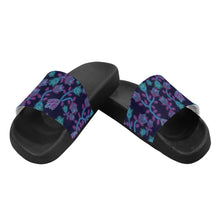 Load image into Gallery viewer, Beaded Blue Nouveau Men&#39;s Slide Sandals
