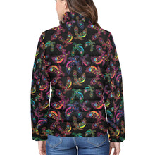 Load image into Gallery viewer, Neon Floral Eagles Women&#39;s Stand Collar Padded Jacket
