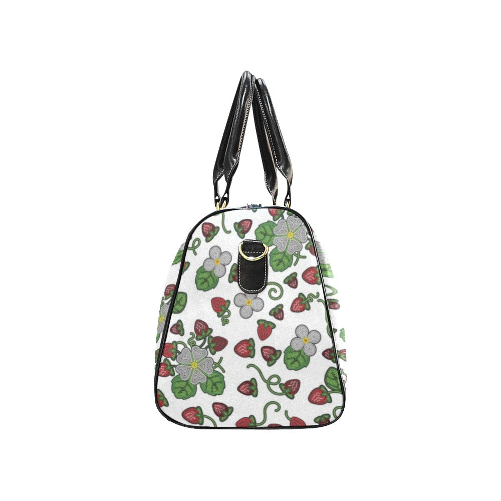 Strawberry Dreams White Waterproof Travel Bag