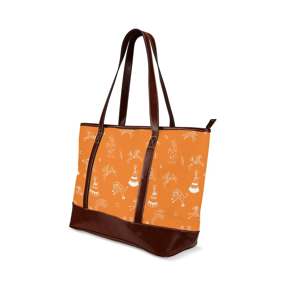 Ledger Dables Orange Tote Handbag