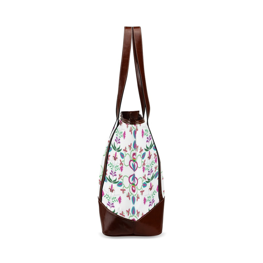 Quilled Divine White Tote Handbag