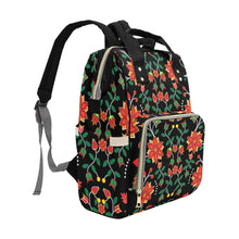 Load image into Gallery viewer, Floral Beadwork Six Bands Multi-Function Diaper Backpack/Diaper Bag
