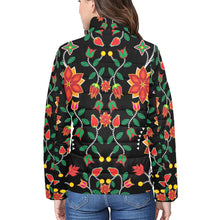 Load image into Gallery viewer, Floral Beadwork Six Bands Women&#39;s Stand Collar Padded Jacket
