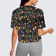 Load image into Gallery viewer, Fresh Fleur Midnight Crop Top
