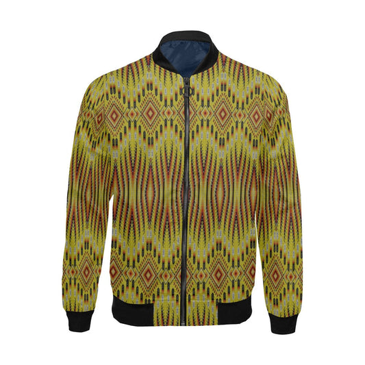 Fire Feather Yellow Bomber Jacket