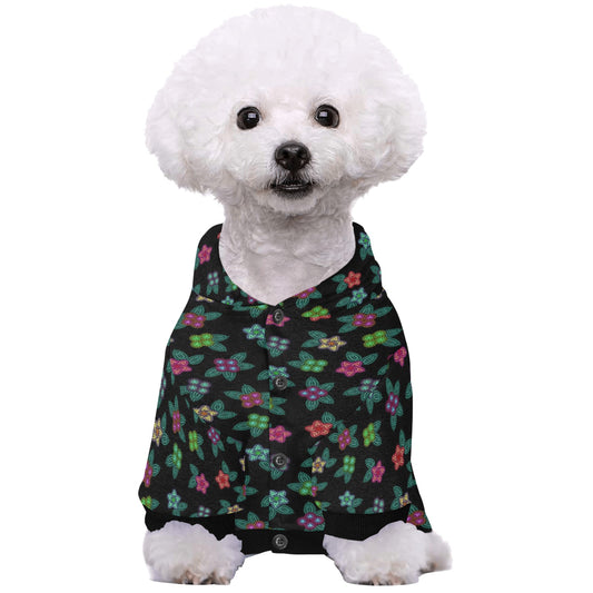 Berry Flowers Black Pet Dog Hoodie