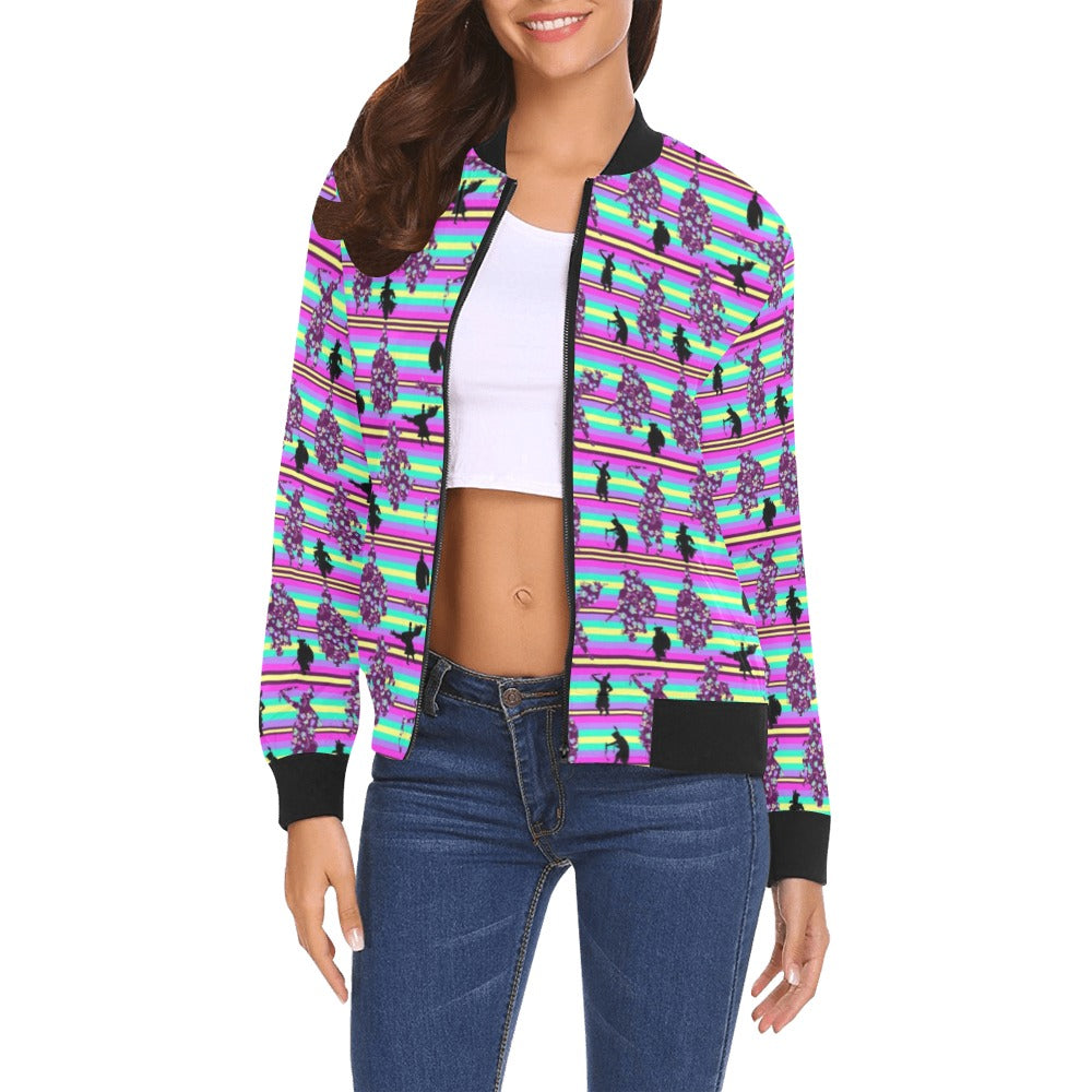 Dancers Floral Contest Bomber Jacket for Women