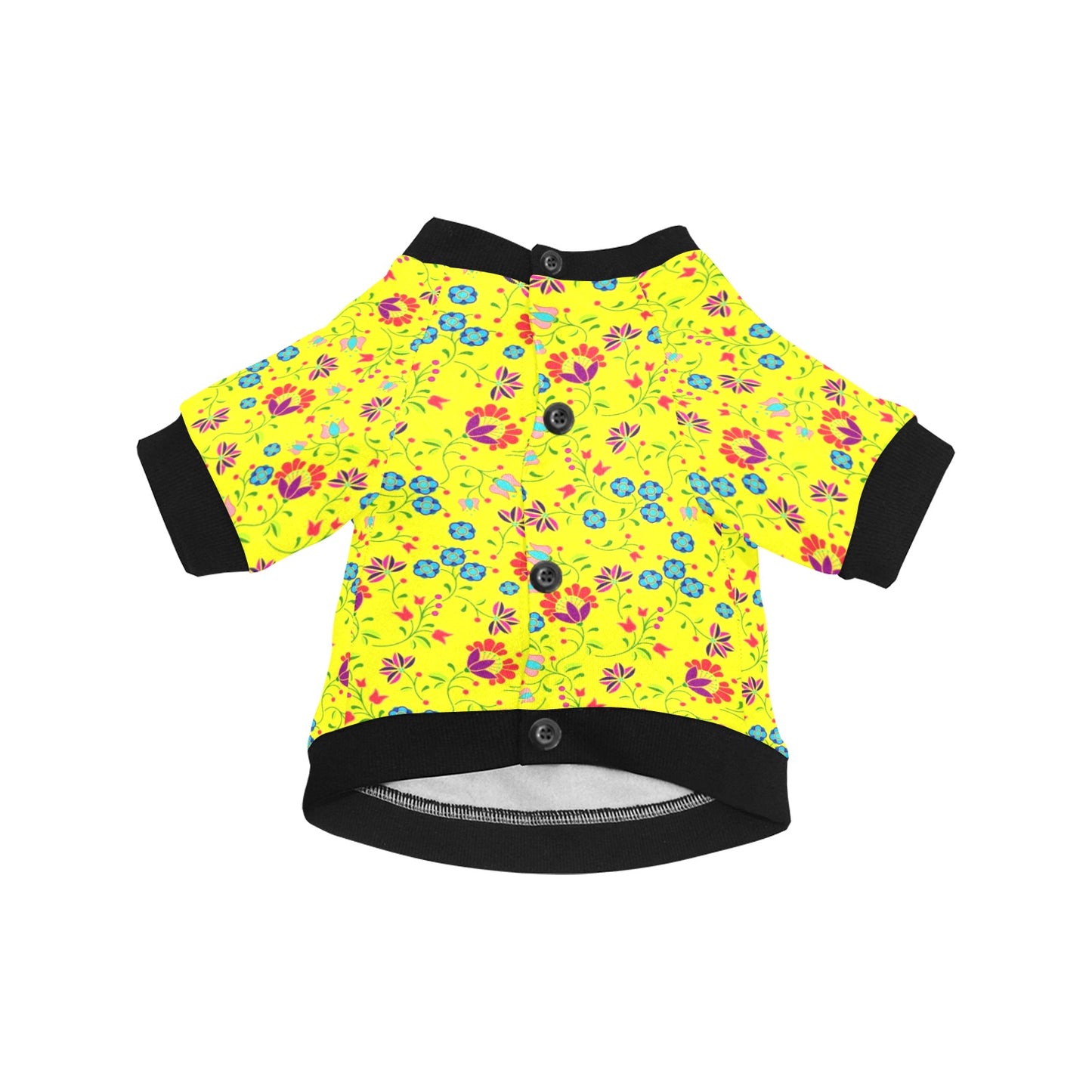 Fleur Indigine Mais Pet Dog Round Neck Shirt