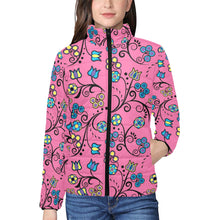 Load image into Gallery viewer, Blue Trio Bubblegum Women&#39;s Stand Collar Padded Jacket
