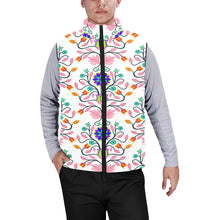 Load image into Gallery viewer, Floral Beadwork Four Clans White Men&#39;s Padded Vest Jacket
