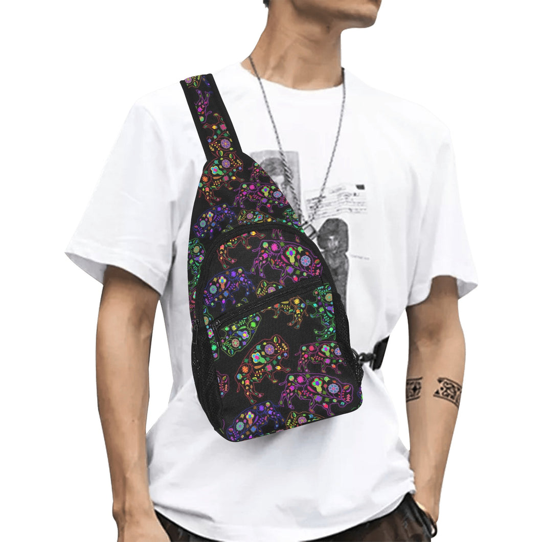 Neon Floral Buffalos Chest Bag