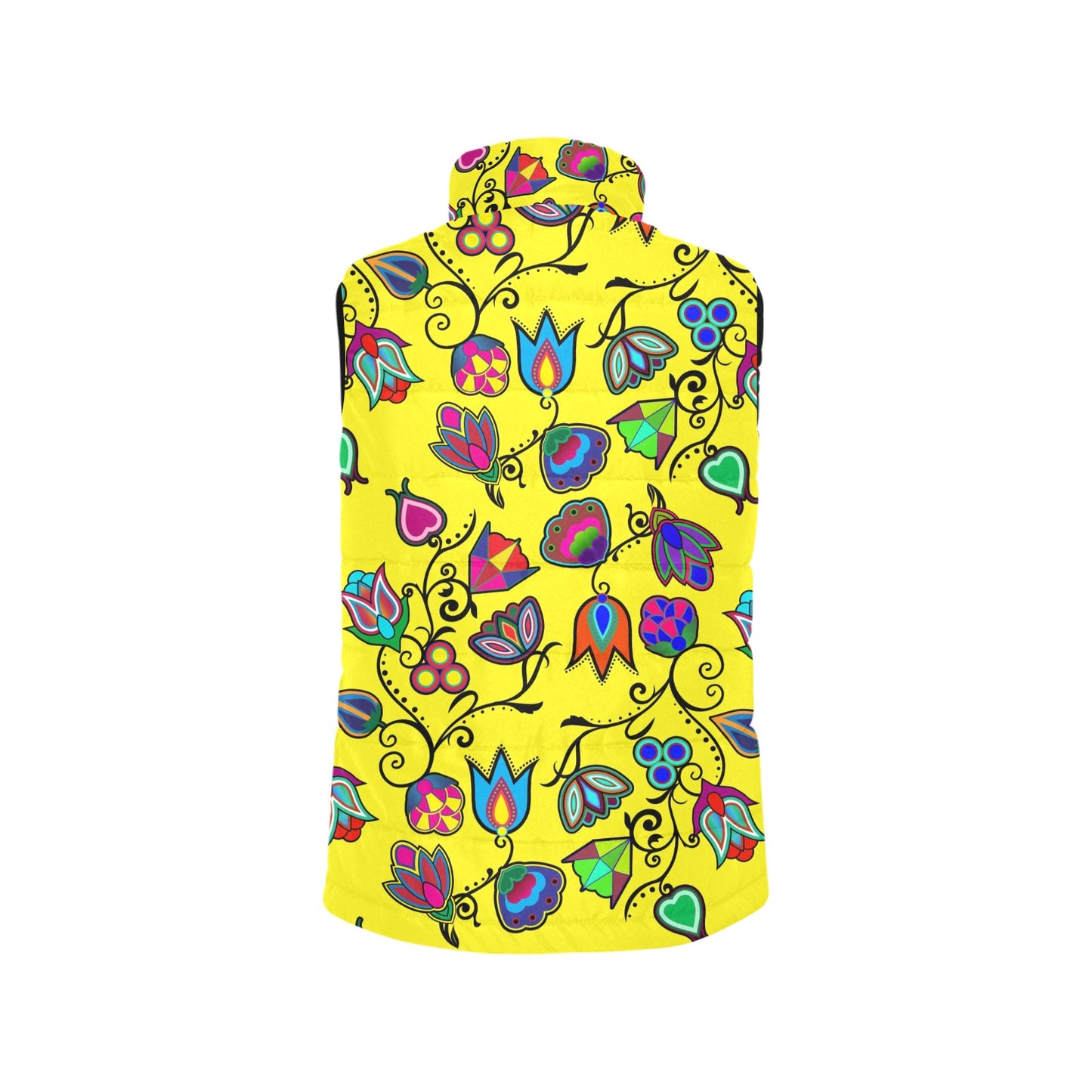 Indigenous Paisley Yellow Men's Padded Vest Jacket