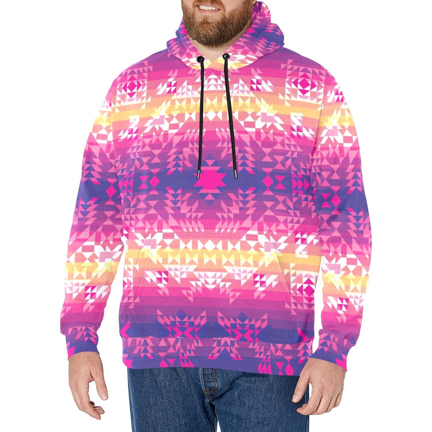 Soleil Overlay Men's Long Sleeve Fleece Hoodie