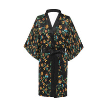 Load image into Gallery viewer, Dragon Lily Noir Kimono Robe
