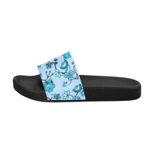 Load image into Gallery viewer, Blue Floral Amour Men&#39;s Slide Sandals
