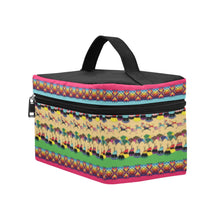 Load image into Gallery viewer, Horses and Buffalo Ledger Pink Cosmetic Bag
