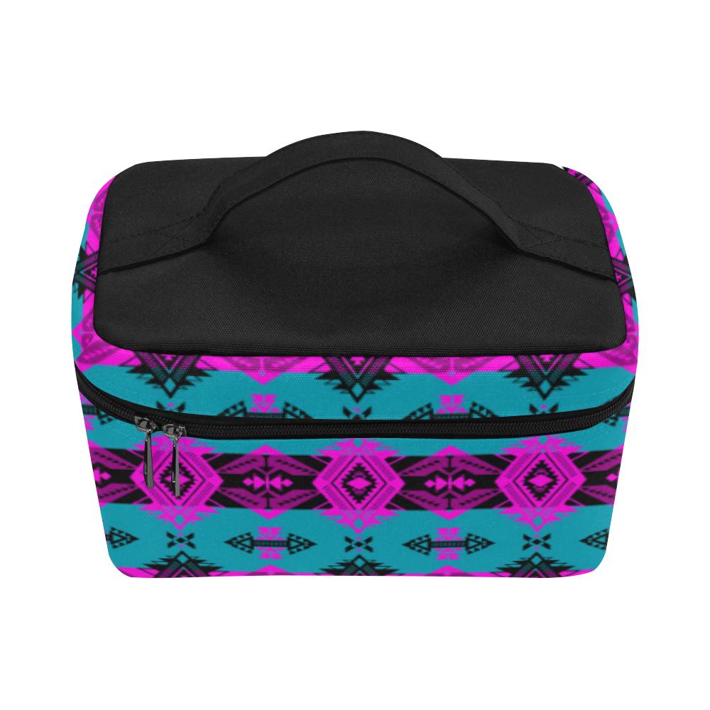 Sovereign Nation Teal and Pink Cosmetic Bag