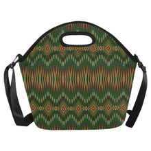 Load image into Gallery viewer, Fire Feather Green Neoprene Lunch Bag/Large
