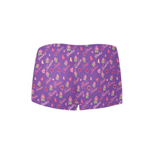 Load image into Gallery viewer, Ladies Skoden Floral Hearts Undergarment Purple Women&#39;s Boyshort Panties (Model L31)
