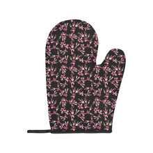 Load image into Gallery viewer, Floral Green Black Oven Mitt &amp; Pot Holder
