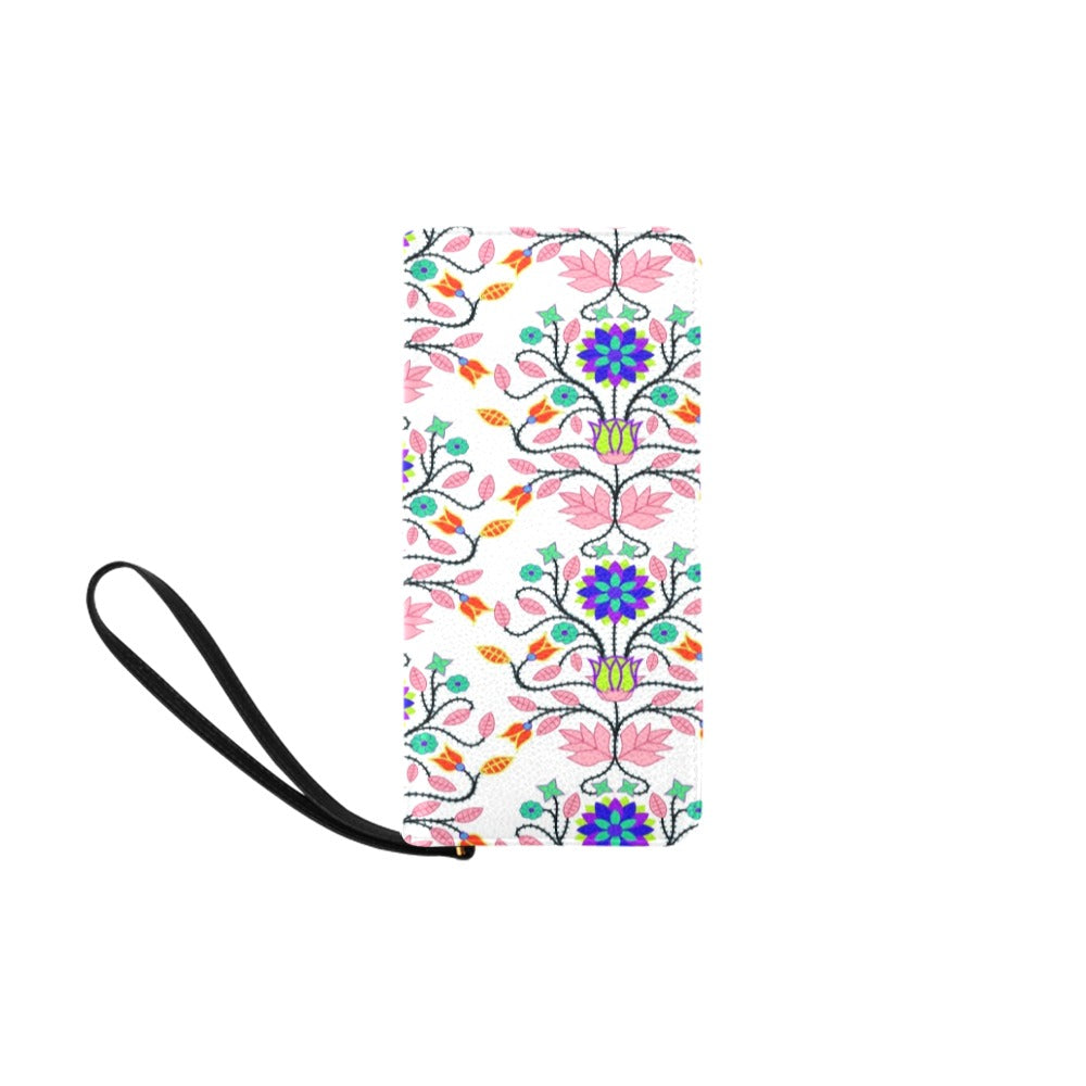 Floral Beadwork Four Clans White Clutch