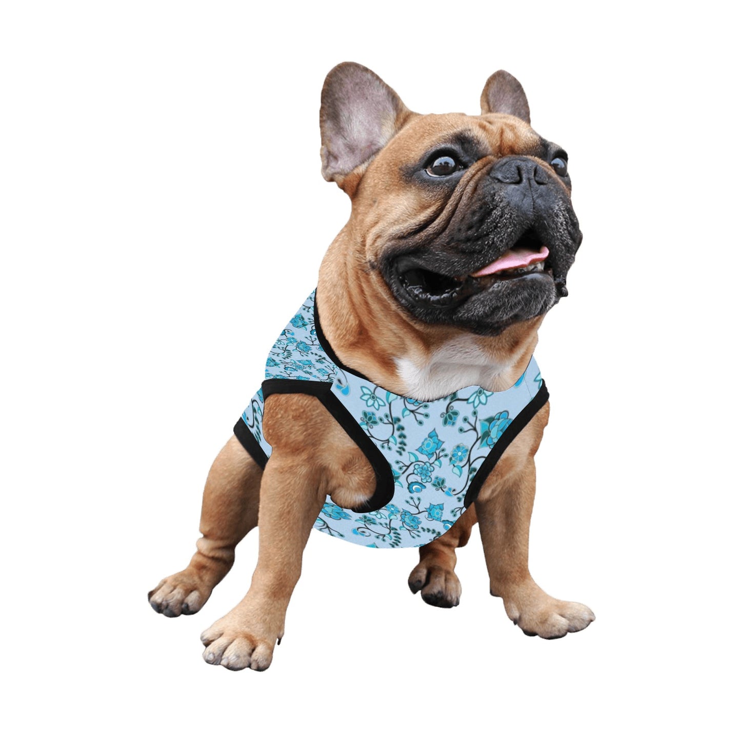 Blue Floral Amour Pet Tank Top