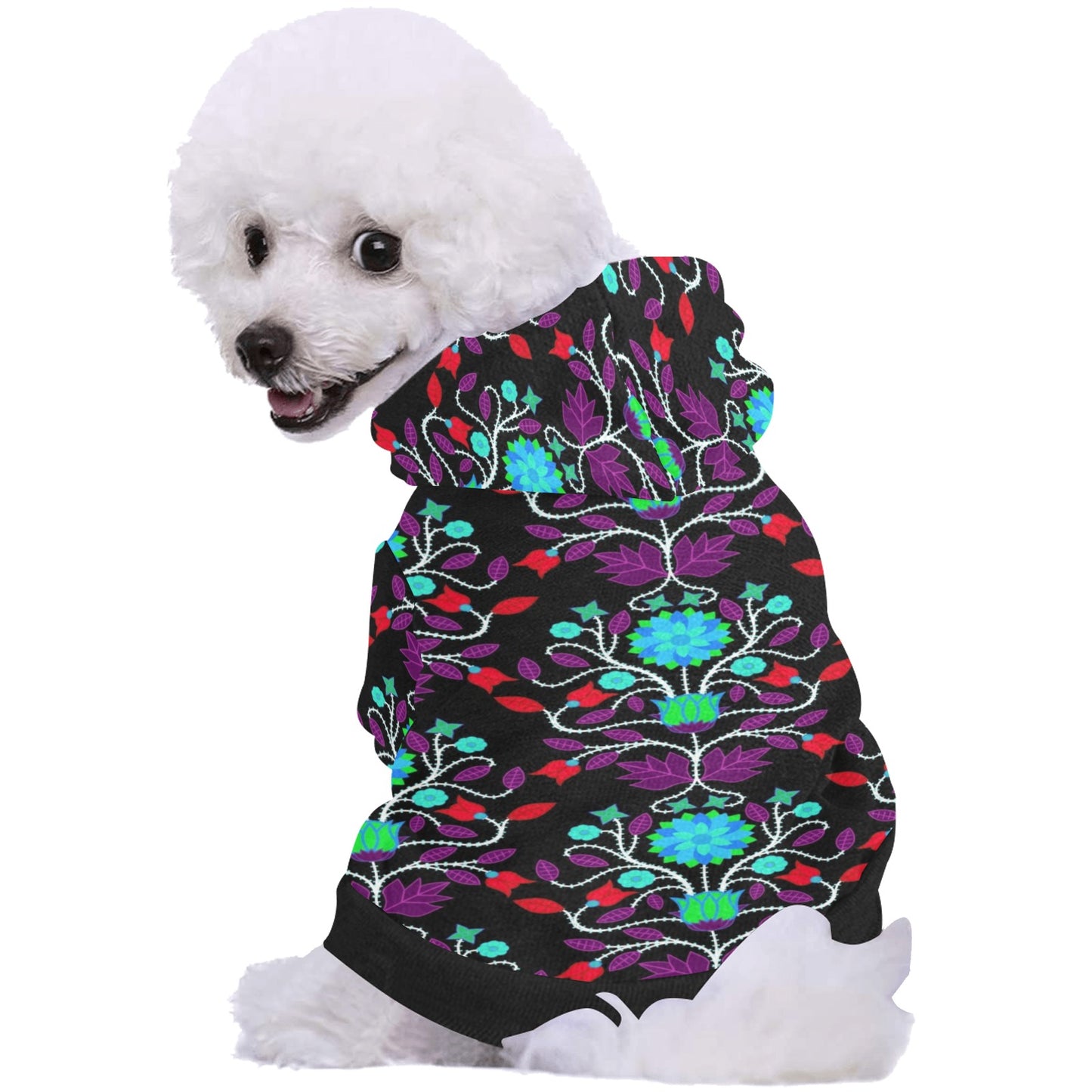 Floral Beadwork Four Clans Winter Pet Dog Hoodie