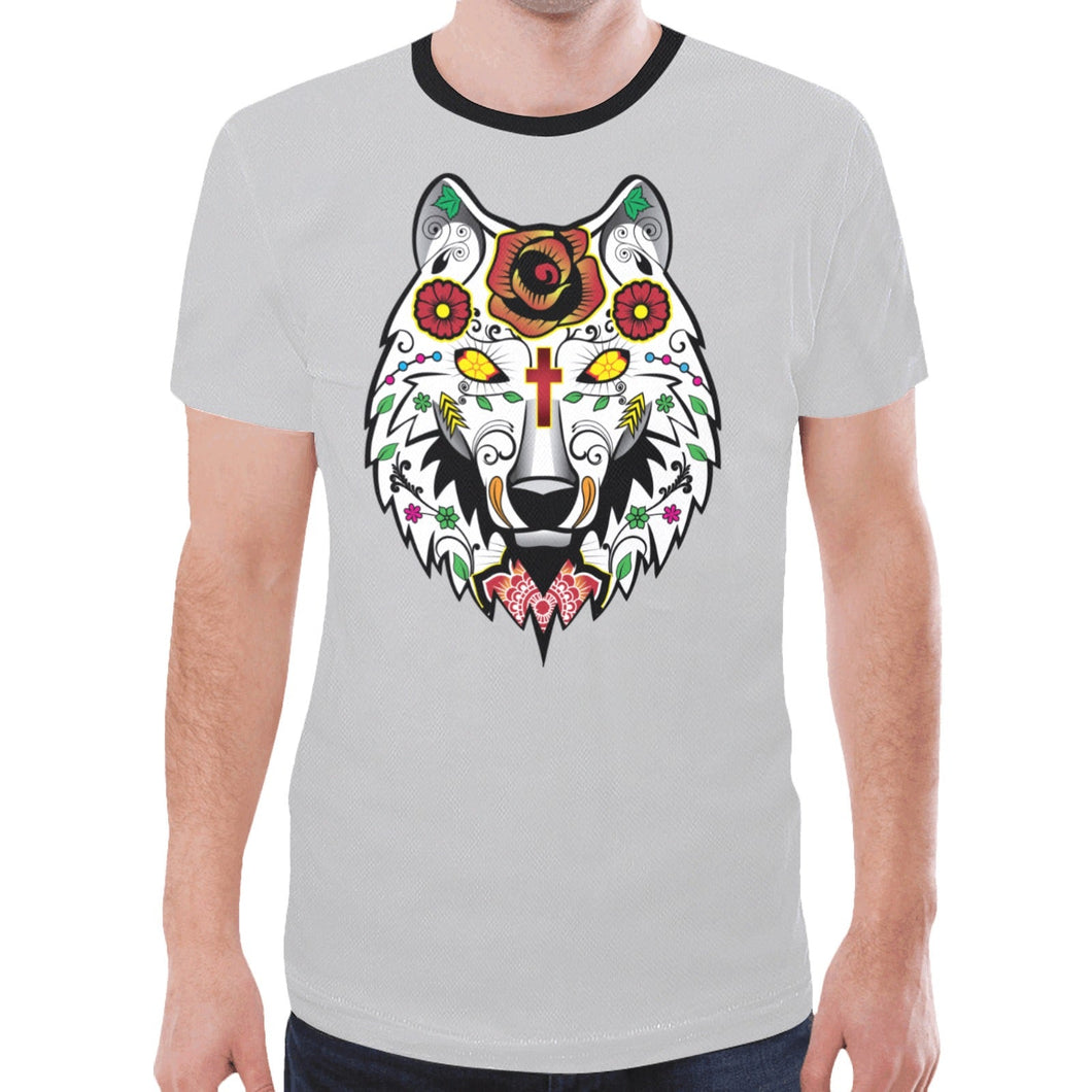 Wolf Spirit Guide Gray New T-shirt for Men