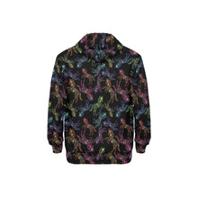 Load image into Gallery viewer, Neon Floral Horses Men&#39;s Long Sleeve Fleece Hoodie
