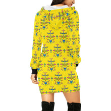 Load image into Gallery viewer, Dakota Damask Yellow Hoodie Dress
