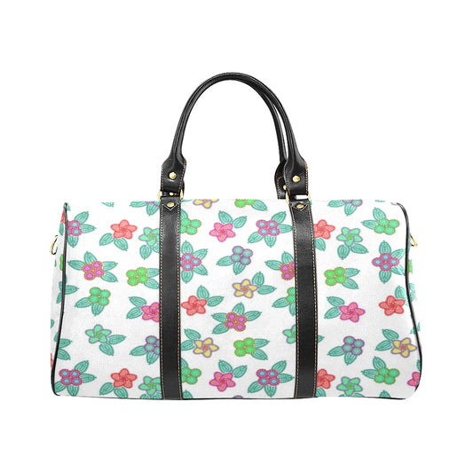 Berry Flowers White New Waterproof Travel Bag/Small