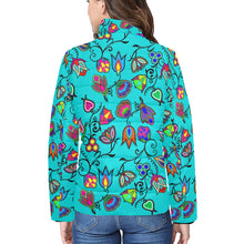 Load image into Gallery viewer, Indigenous Paisley Sky Women&#39;s Stand Collar Padded Jacket
