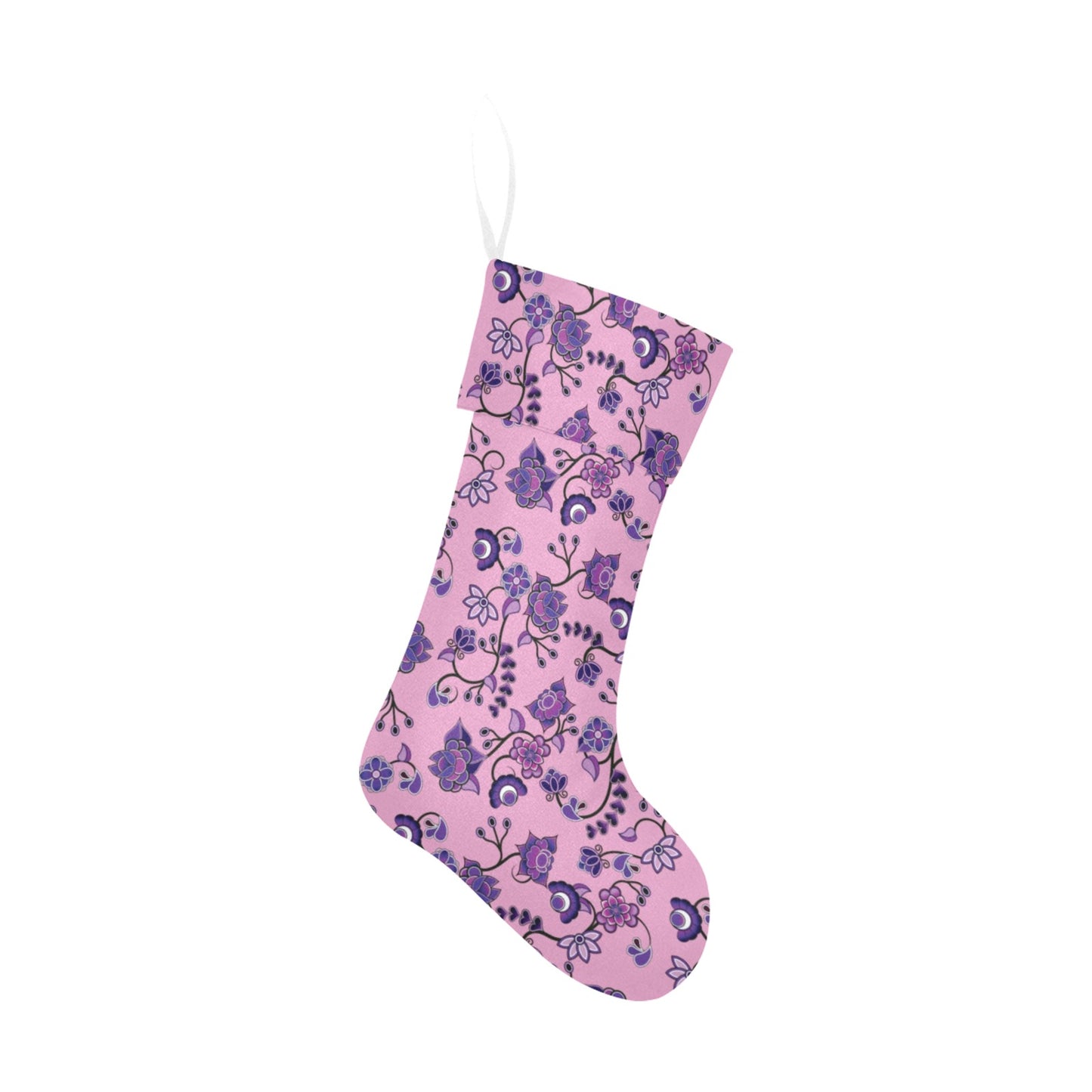 Purple Floral Amour Christmas Stocking