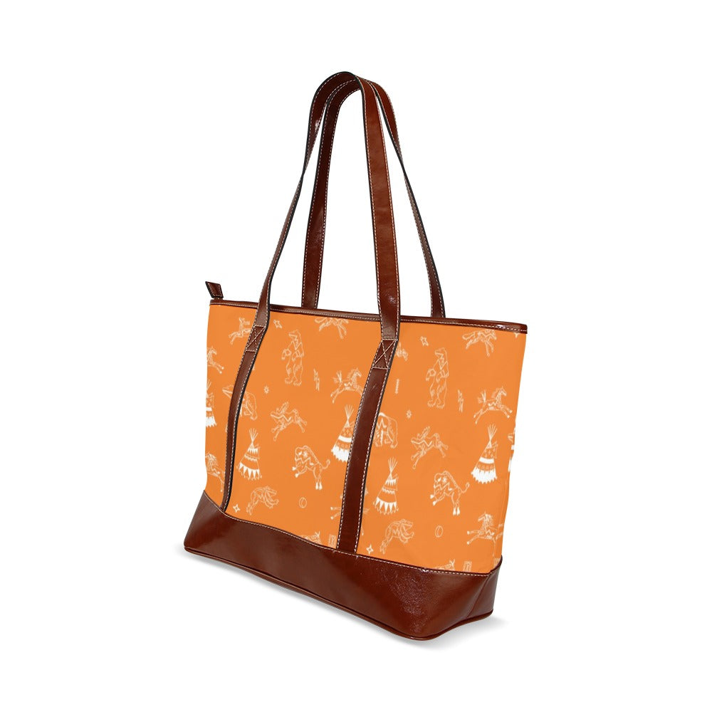 Ledger Dables Orange Tote Handbag