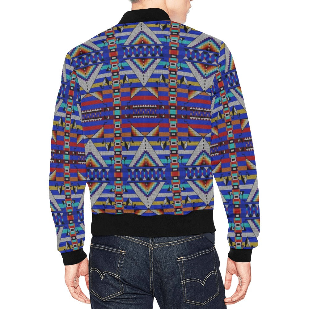 Medicine Blessing Blue Bomber Jacket for Men