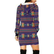 Load image into Gallery viewer, Dreams of Ancestors Indigo Hoodie Dress
