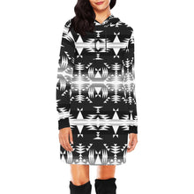 Load image into Gallery viewer, Between the Mountains Black and White Hoodie Dress
