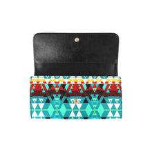 Load image into Gallery viewer, Writing on Stone Wheel Women&#39;s Trifold Wallet
