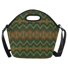 Load image into Gallery viewer, Fire Feather Green Neoprene Lunch Bag/Large
