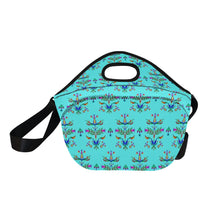 Load image into Gallery viewer, Dakota Damask Turquoise Neoprene Lunch Bag/Large
