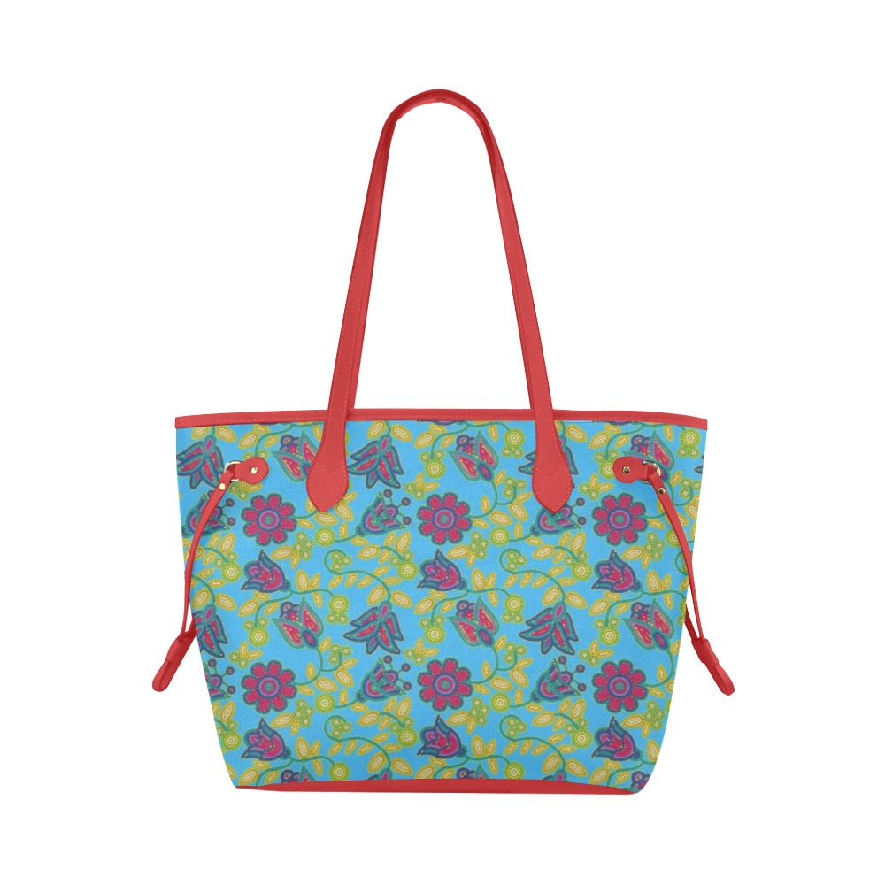 Beaded Nouveau Lime Clover Canvas Tote Bag
