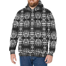 Load image into Gallery viewer, Black Fire and Gray Men&#39;s Long Sleeve Fleece Hoodie
