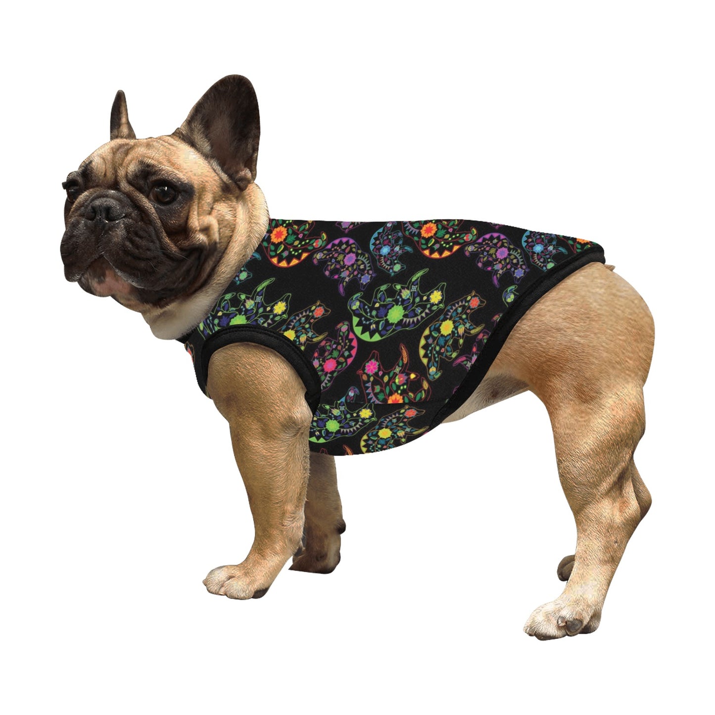 Neon Floral Bears Pet Tank Top