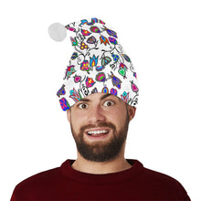 Load image into Gallery viewer, Indigenous Paisley White Santa Hat
