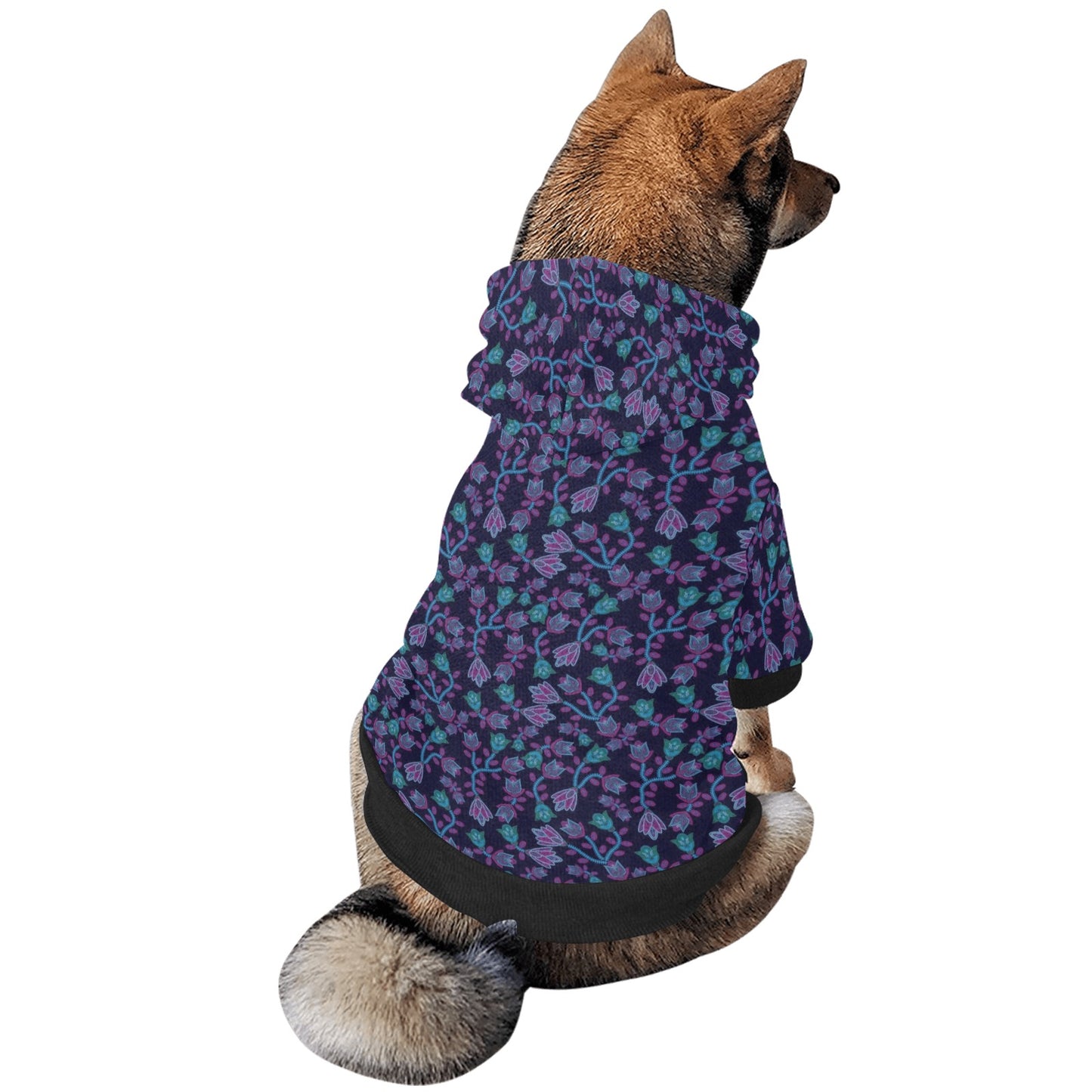 Beaded Blue Nouveau Pet Dog Hoodie