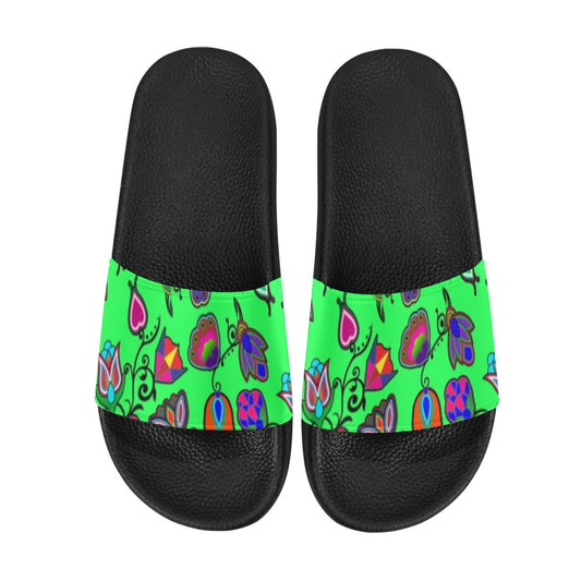 Indigenous Paisley Green Women's Slide Sandals