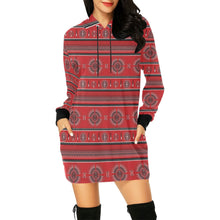 Load image into Gallery viewer, Evening Feather Wheel Blush Hoodie Dress
