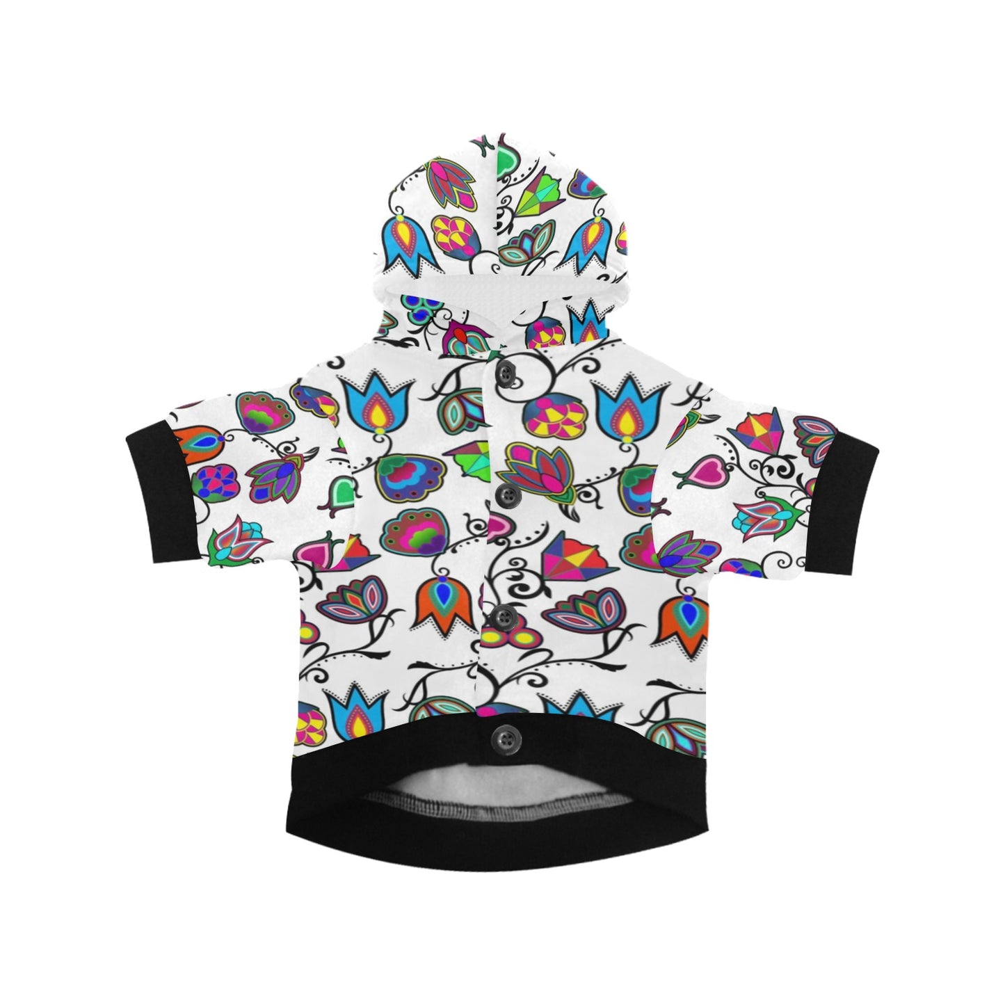 Indigenous Paisley White Pet Dog Hoodie