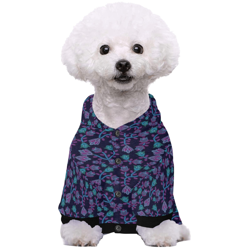 Beaded Blue Nouveau Pet Dog Hoodie