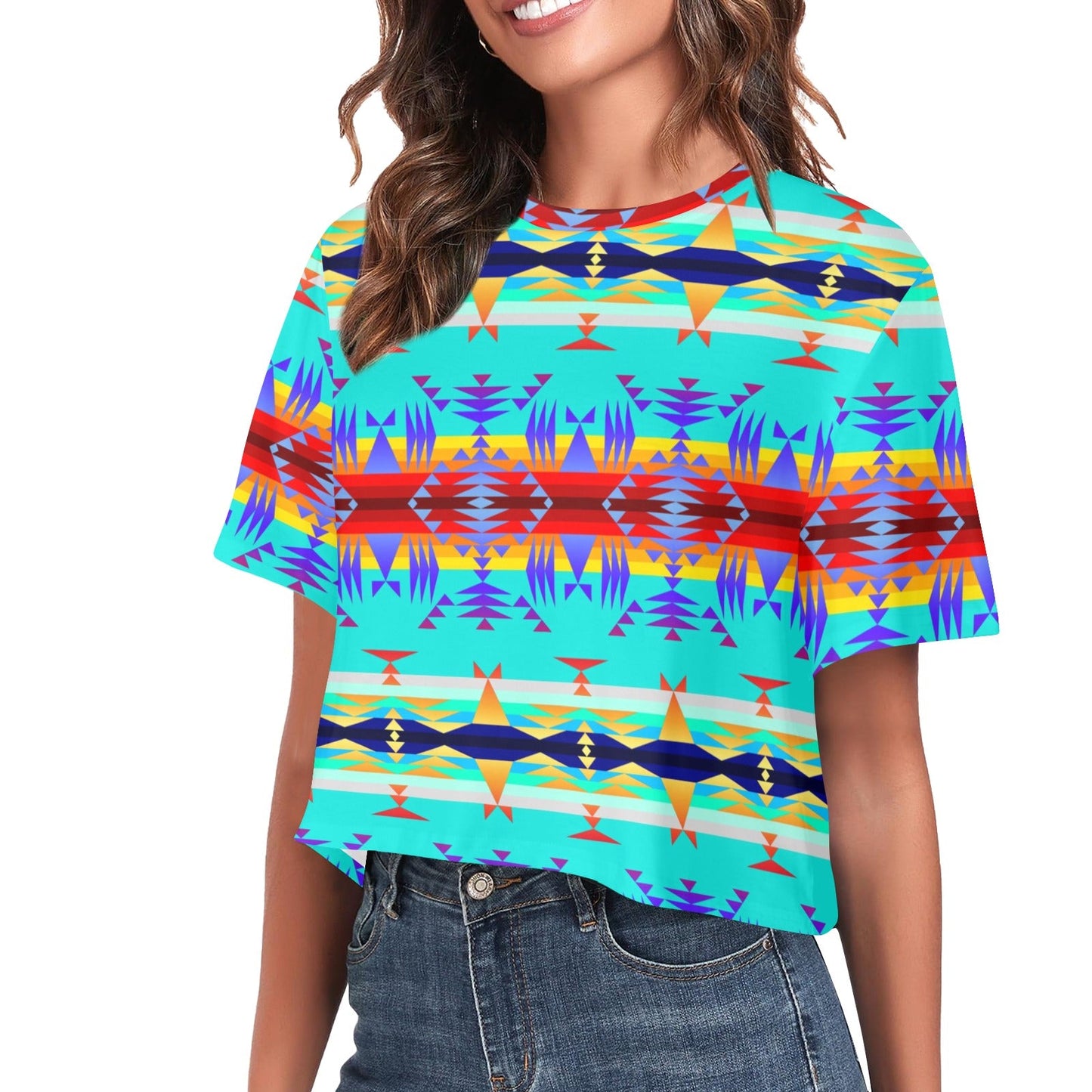 Between the Mountains Fire Crop Top